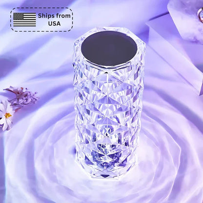16 Colors Rose Rays Crystal Diamond Table Lamp